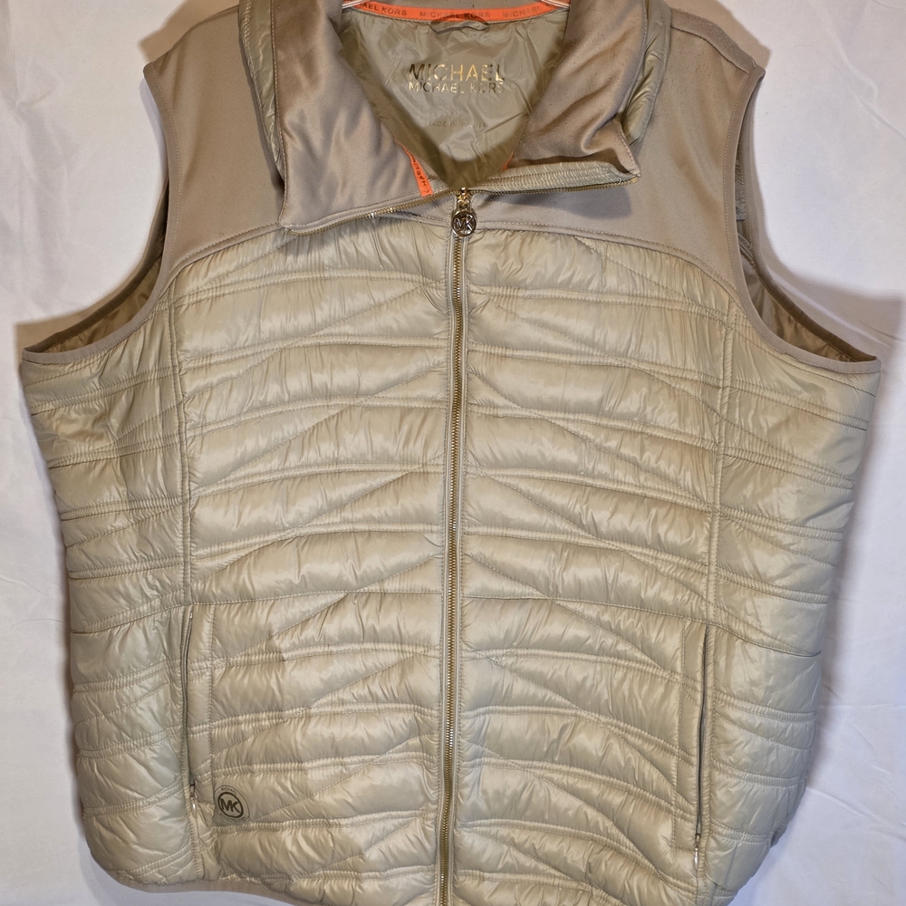 Michael Kors Tan Quilted Jacket Womens 3X